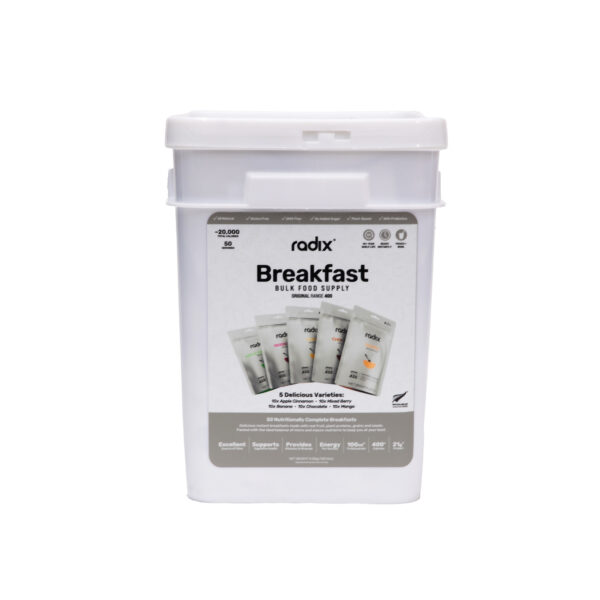 Radix Emergency Food Bucket (50 Pouches) - (Breakfast)