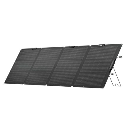 220W Single Face Solar Panel for mid-tier power stations, ideal for off-grid use and emergency setups. Side view